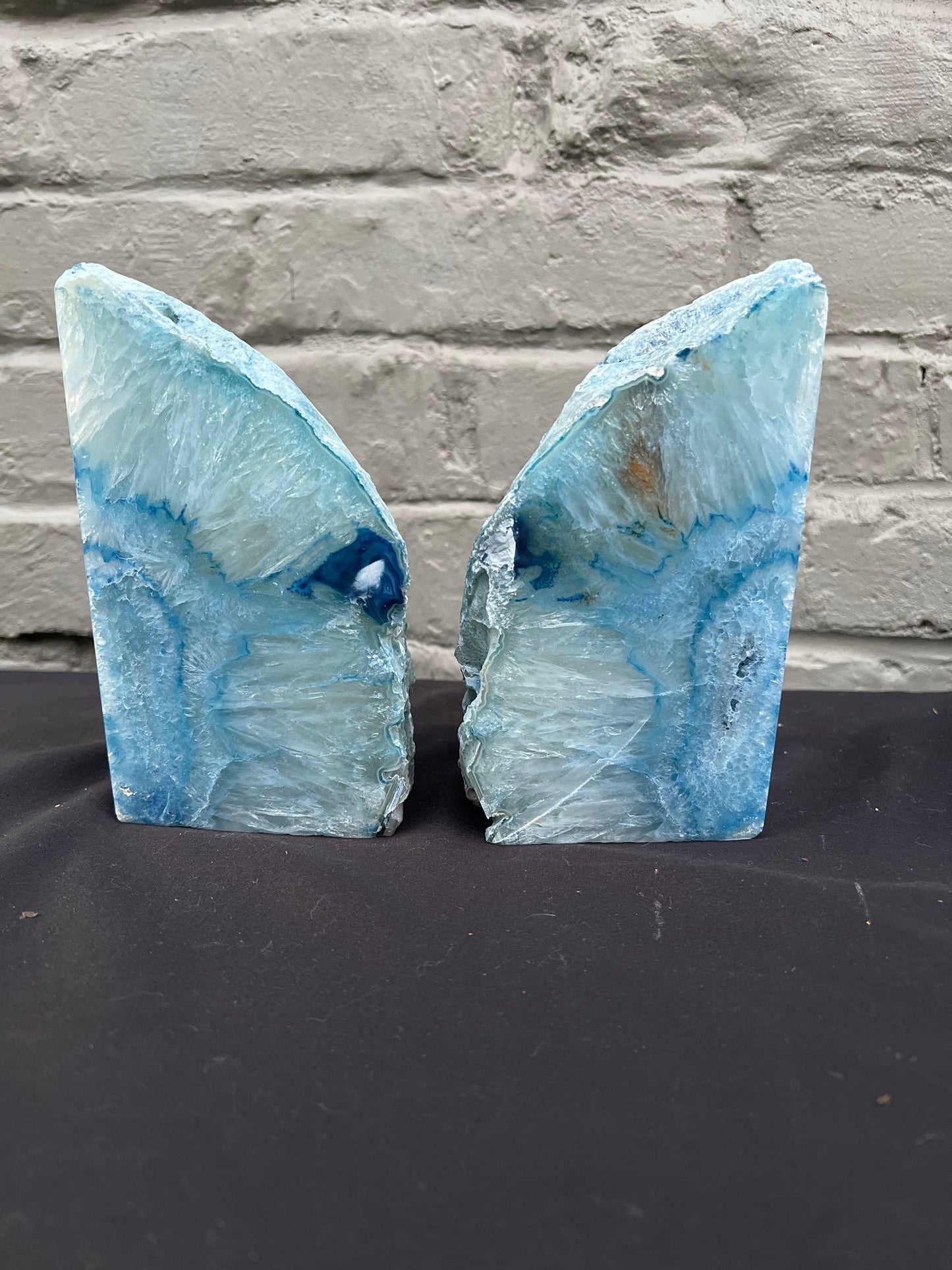 Brazilian Blue Stone Bookends Decor