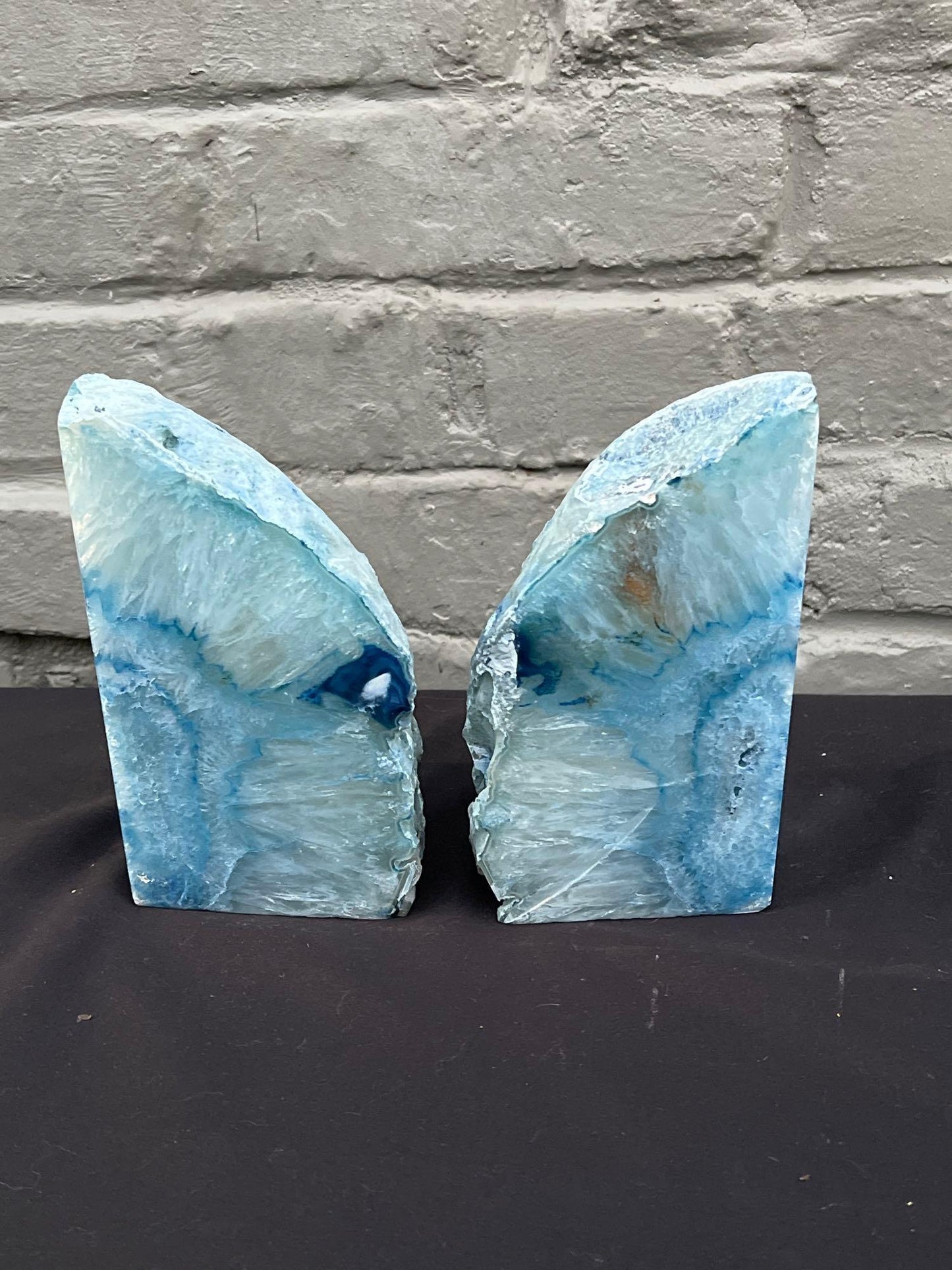 Brazilian Blue Stone Bookends Decor