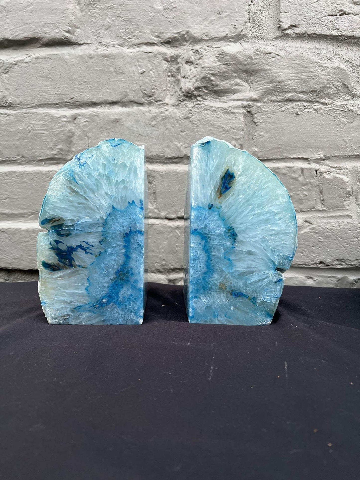 Brazilian Blue Stone Bookends Decor