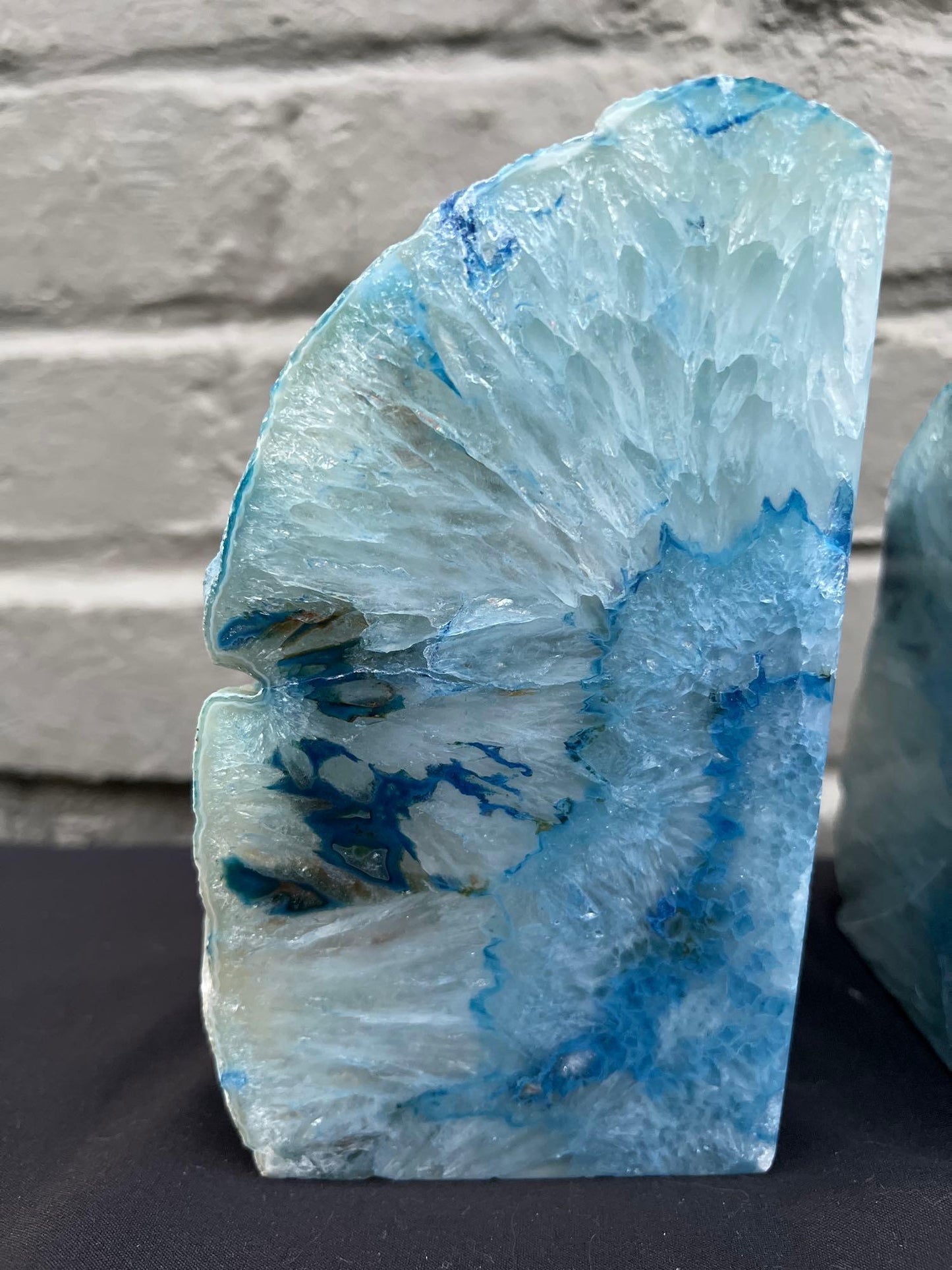 Brazilian Blue Stone Bookends Decor