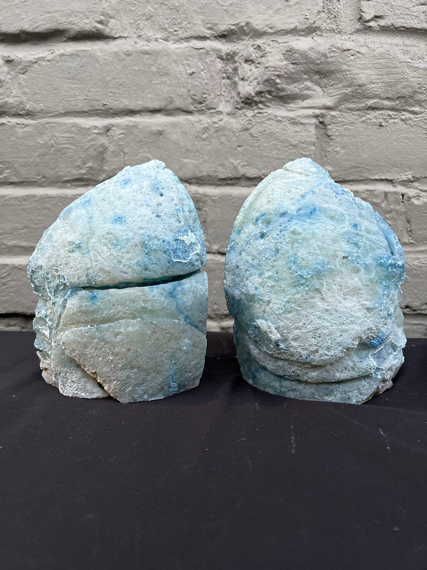 Brazilian Blue Stone Bookends Decor