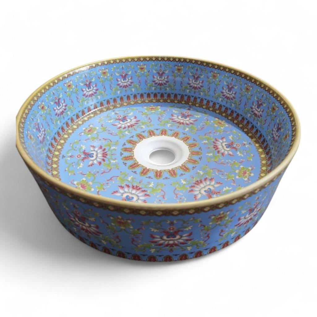 Blue Enamel Wash Basin - Handcrafted in Jingdezhen