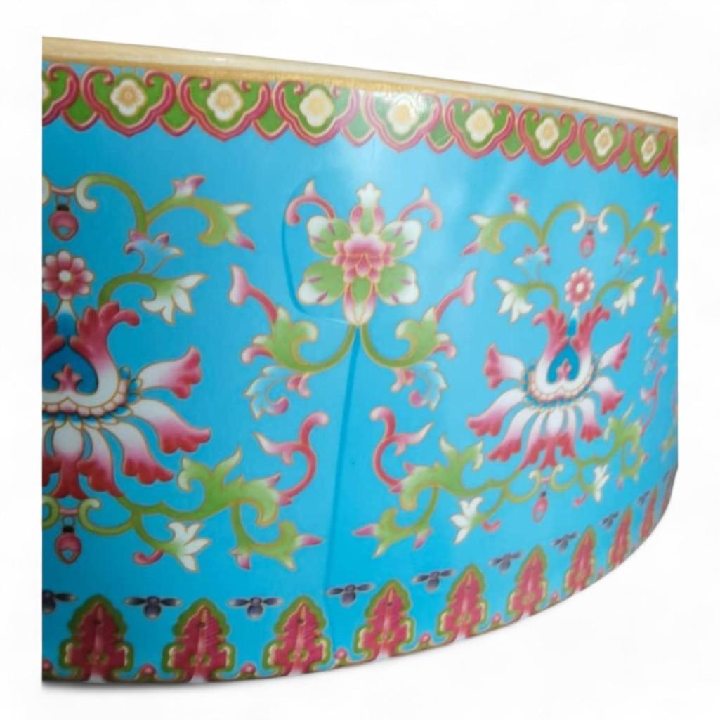 Blue Enamel Wash Basin - Handcrafted in Jingdezhen