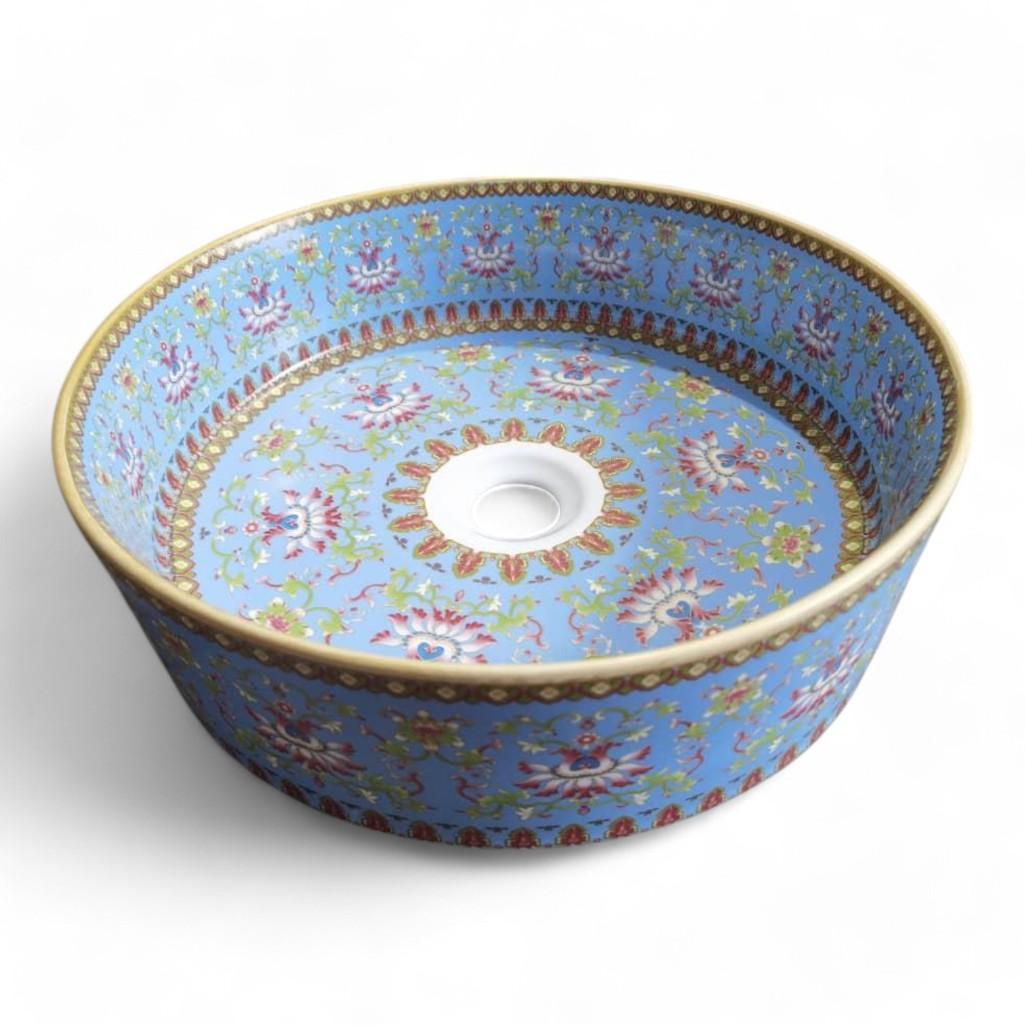 Blue Enamel Wash Basin - Handcrafted in Jingdezhen