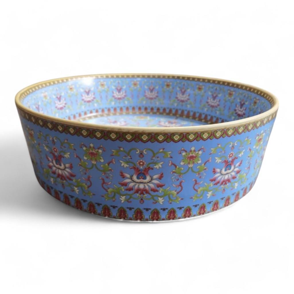 Blue Enamel Wash Basin - Handcrafted in Jingdezhen