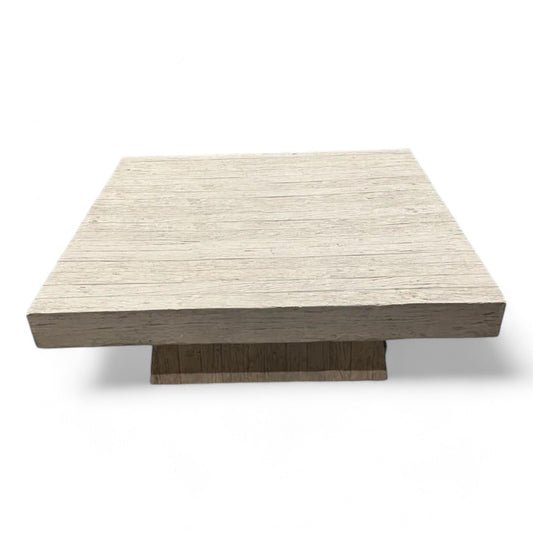 Frontgate Faux Wood Outdoor Coffee Table, White