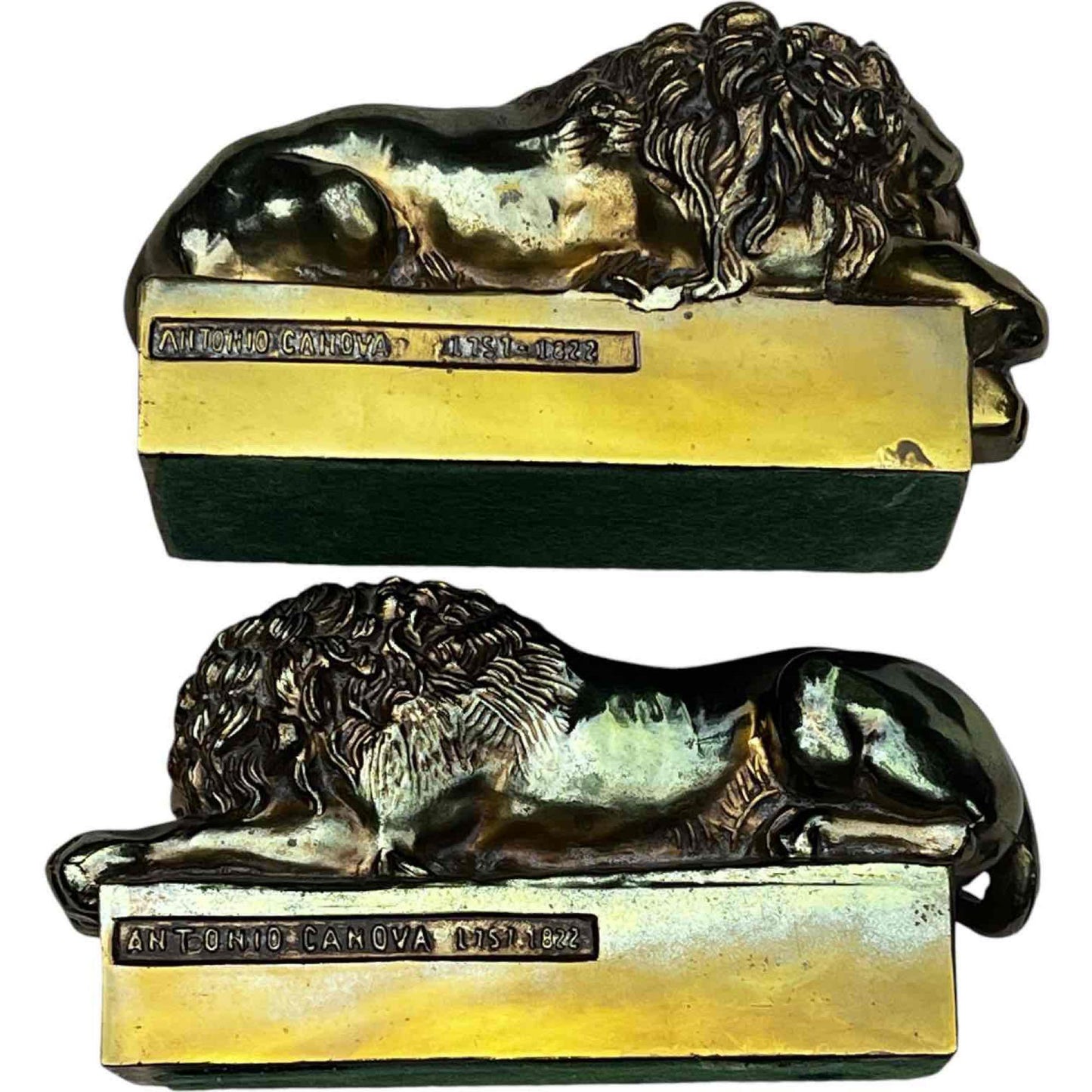 1950s Vintage Antonio Canova (1757-1822) Sleeping Lion Pair
