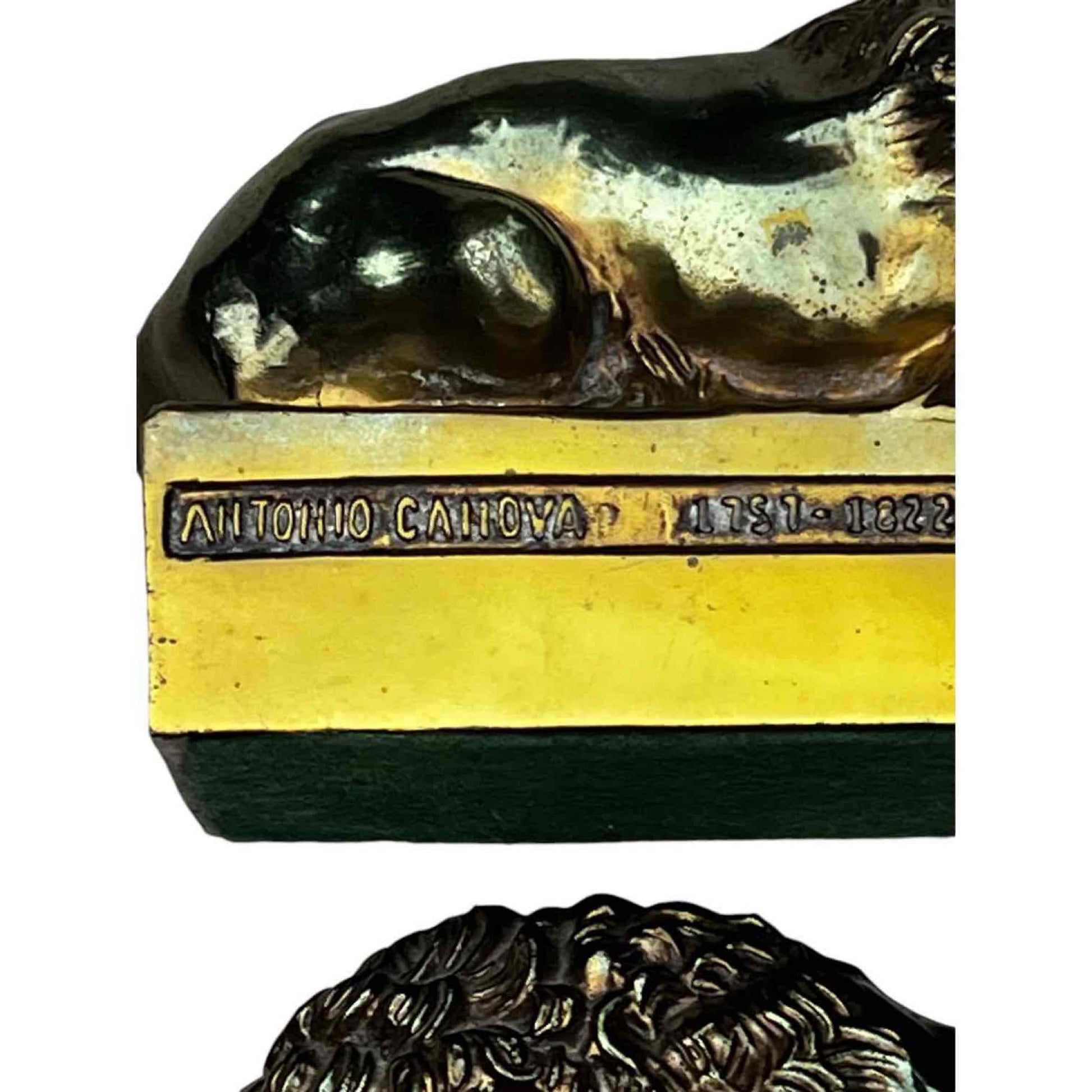 1950s Vintage Antonio Canova (1757-1822) Sleeping Lion Pair