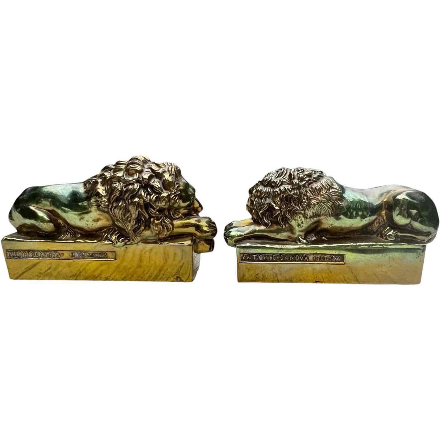 1950s Vintage Antonio Canova (1757-1822) Sleeping Lion Pair