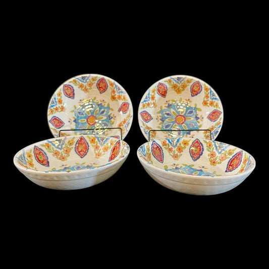 Set of Iznik Williams Sonoma Melamine Soup/Salad Bowls Dinnerware