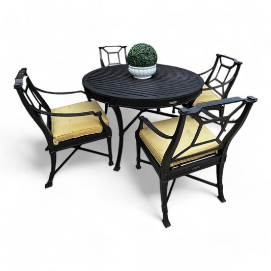 Restoration Hardware Outdoor Aluminum Dining Table and Chairs, Antibes Collection