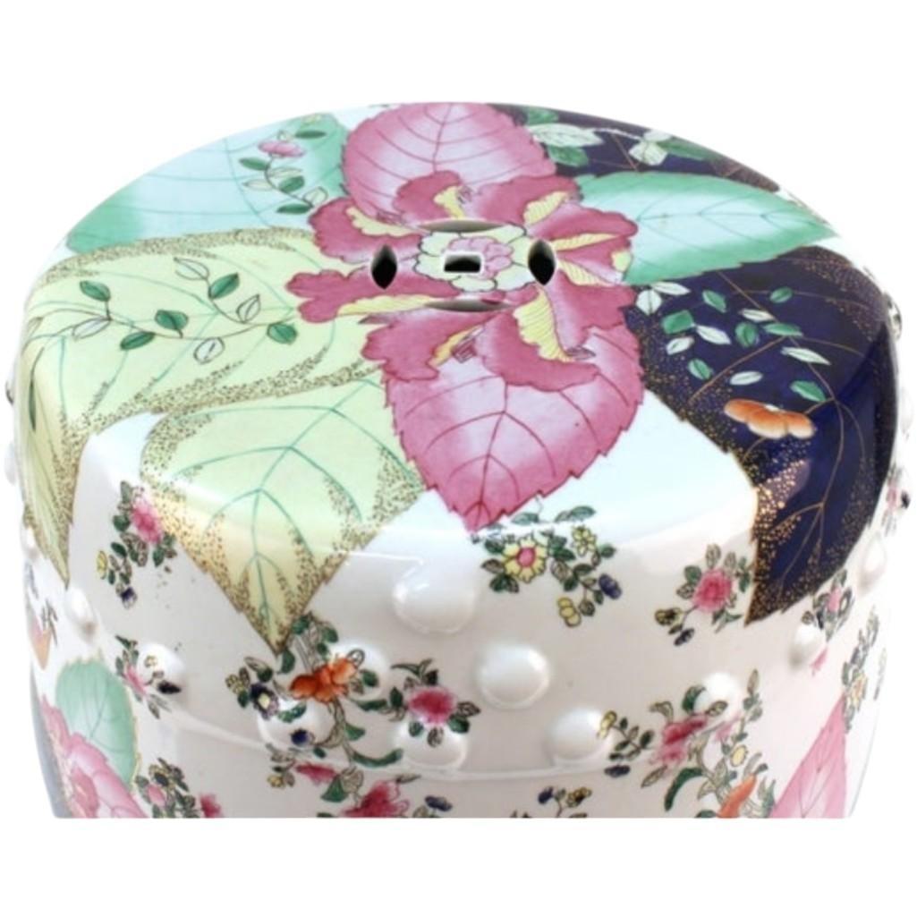 Chinese Hand-Painted Tobacco Leaf Ceramic Garden Stool by Trunky Fresh