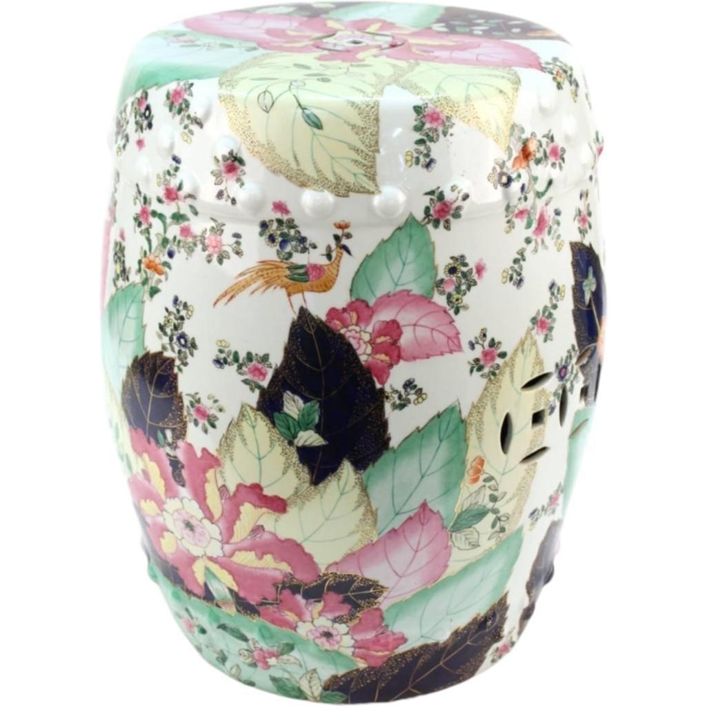 Chinese Hand-Painted Tobacco Leaf Ceramic Garden Stool by Trunky Fresh