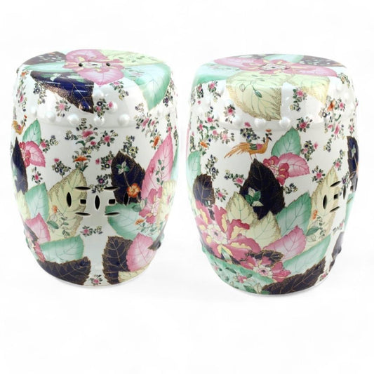 Chinese Hand-Painted Tobacco Leaf Ceramic Garden Stool by Trunky Fresh