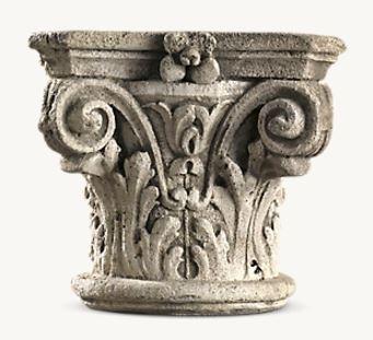 Restoration Hardware Ornate Grecian Pillar Planter, Outdoor or Indoor Use