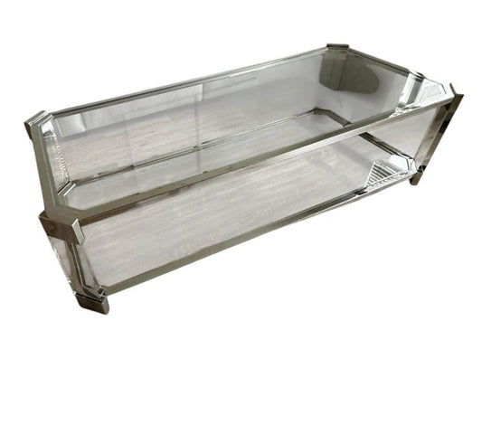 Mitchell Gold + Bob Williams Contemporary Polished Nickel and Acrylic Melrose Rectangle Coffee Table