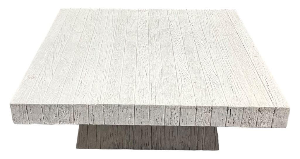 Frontgate Faux Wood Outdoor Coffee Table, White