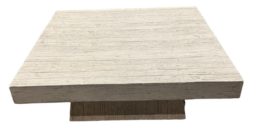 Frontgate Faux Wood Outdoor Coffee Table, White