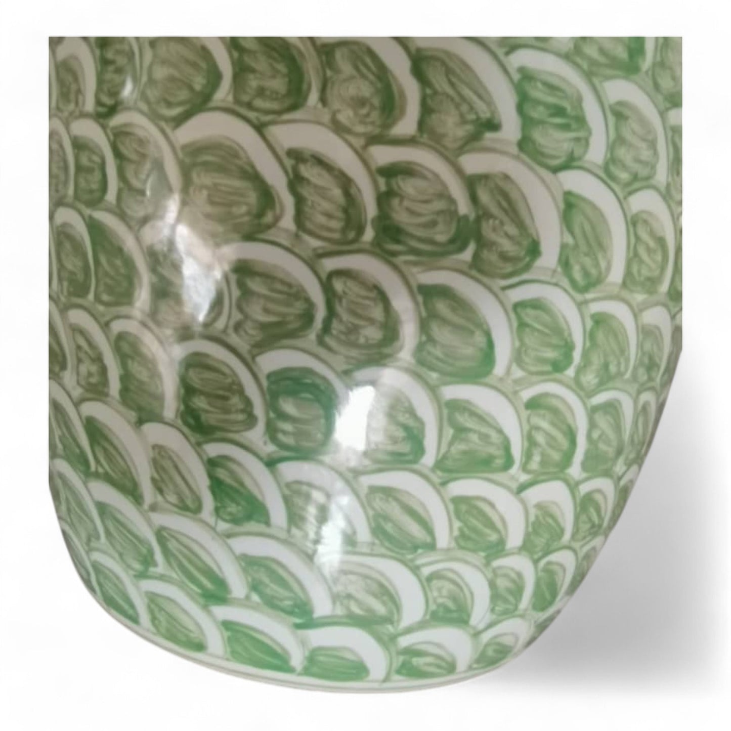 Chinese Hand Painted Green Seawater Ripple Garden Stool