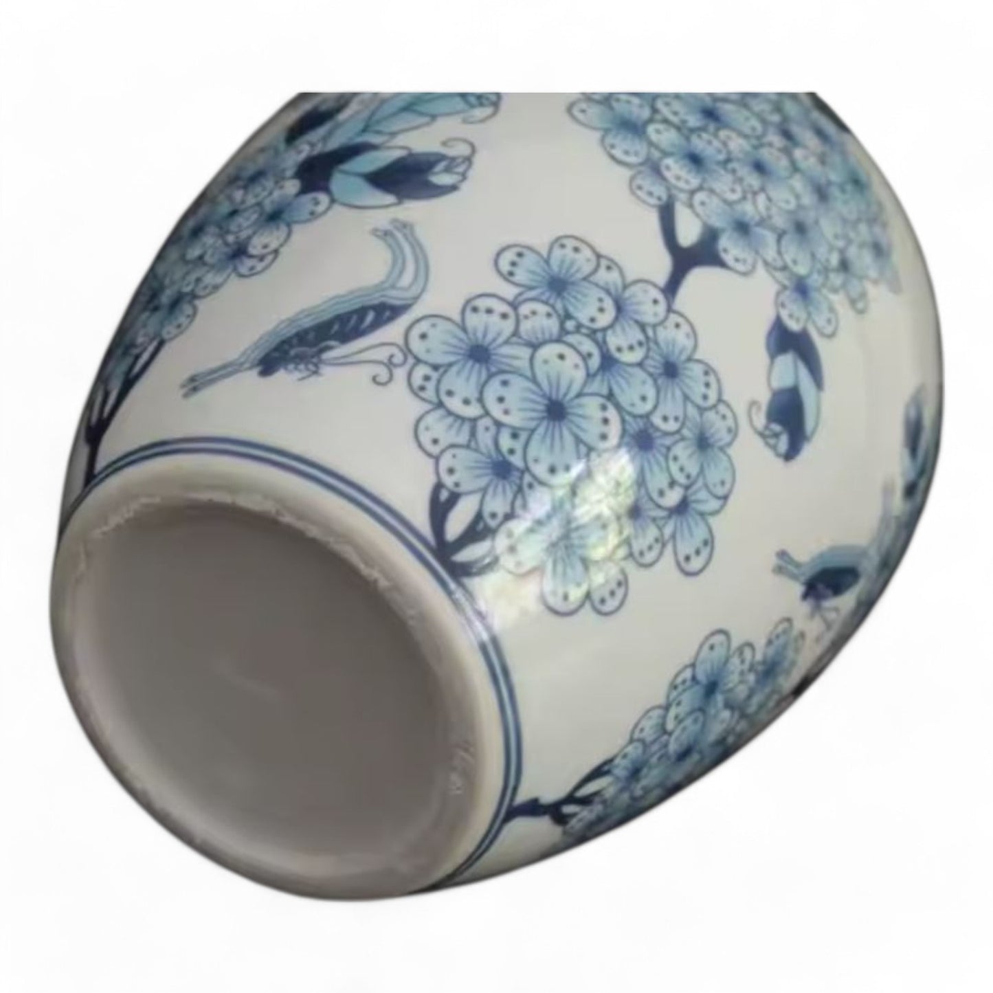 Pair of Chinese Style Blue and White Butterfly Motif Porcelain Vase, Decorative Jars