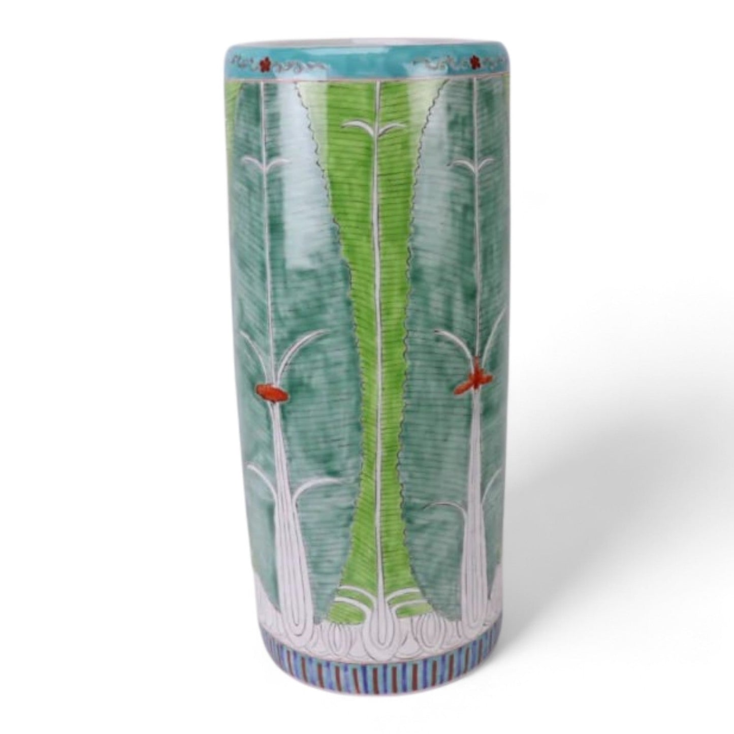 Chinese Hand-Painted Cabbage Bok Choy Ceramic Umbrella