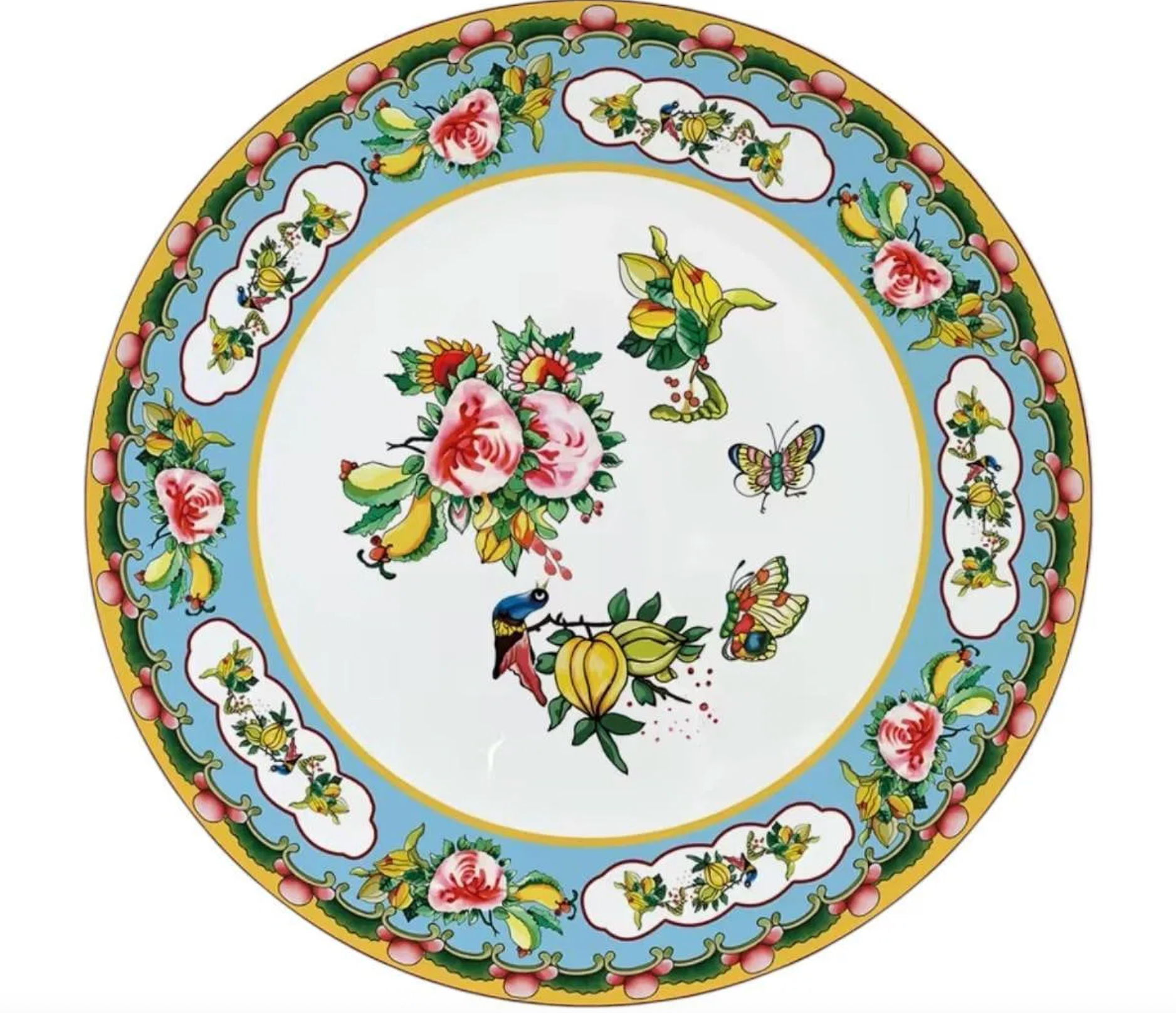 Modern Famille Rose Bone China Dinnerware Set
