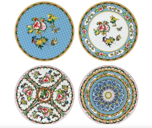 Modern Famille Rose Bone China Dinnerware Set