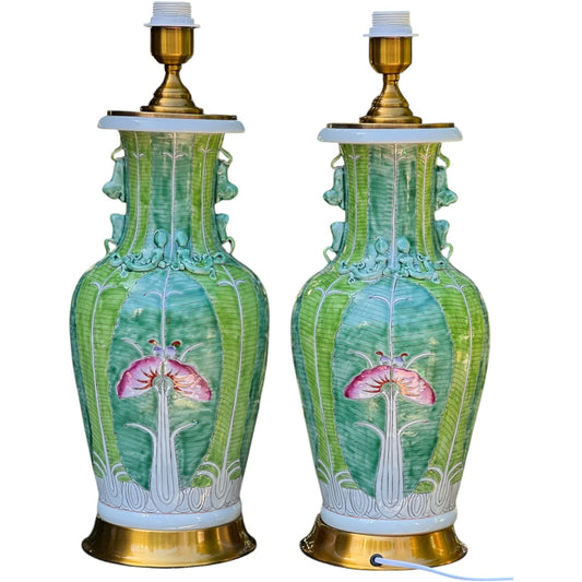 Sculptural Bok Choy Lamps a pair