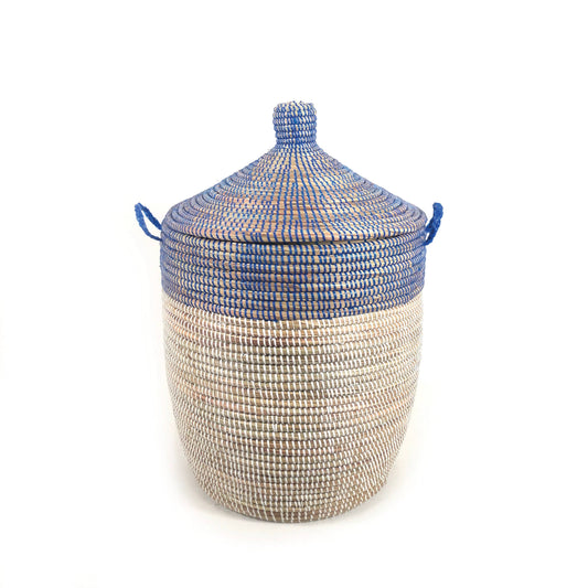 Senegalese Hamper - Two Tone Navy and White