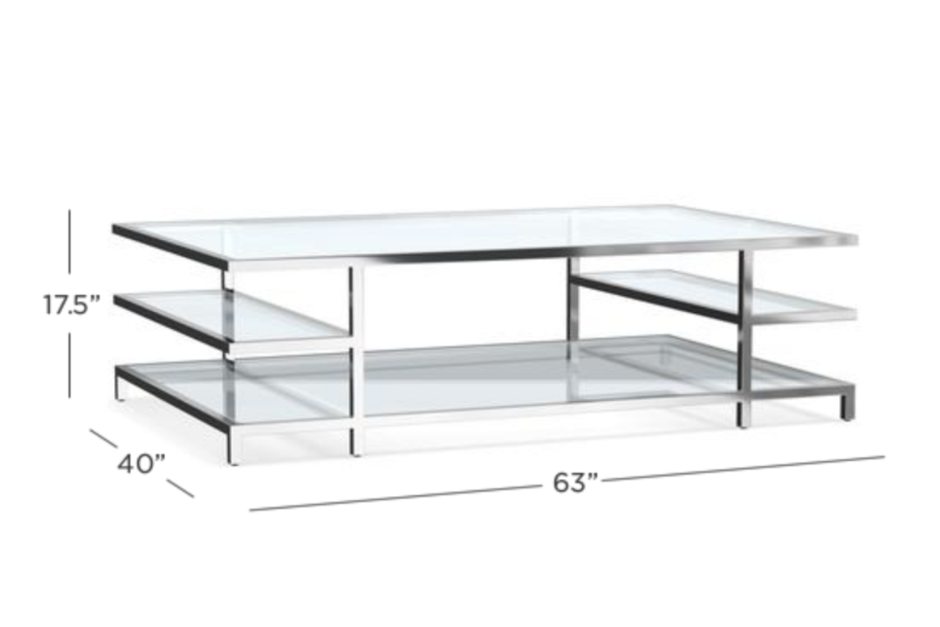 William Sonoma Coffee Table Chrome And Glass - Coffee Table