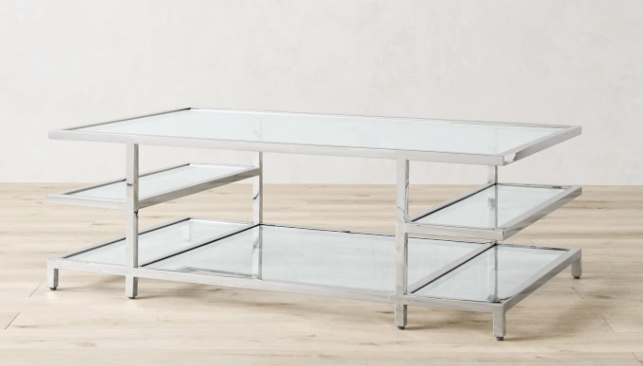 William Sonoma Coffee Table Chrome And Glass - Coffee Table