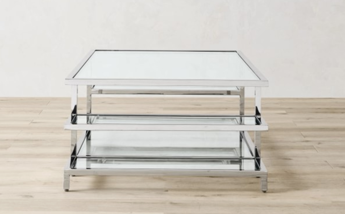 William Sonoma Coffee Table Chrome And Glass - Coffee Table